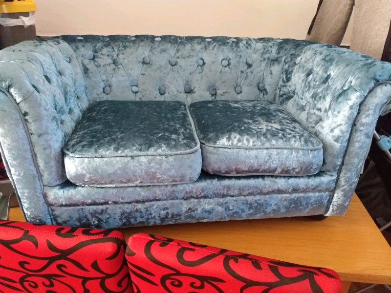 kids crushed velvet sofa